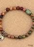 Boho Bracelet, Stretchy Bracelet, Brown Elephant Tibetan